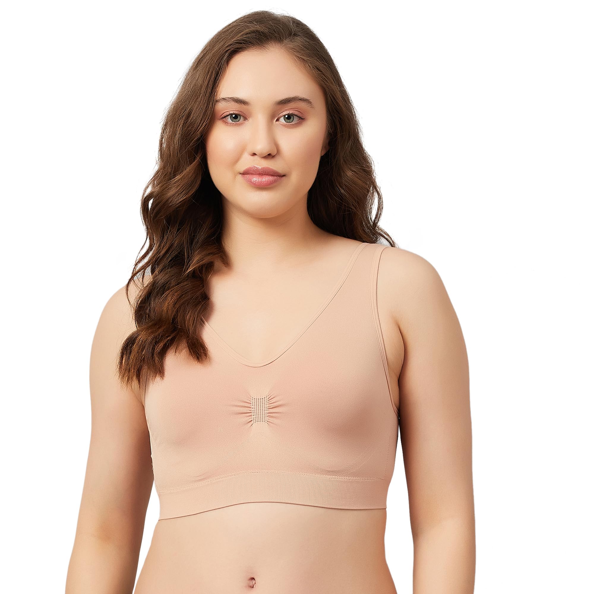 c9 airwear Women`s Full Coverage Basic Bra with Removable Pads in Nude Color for Everyday Use-picture-14
