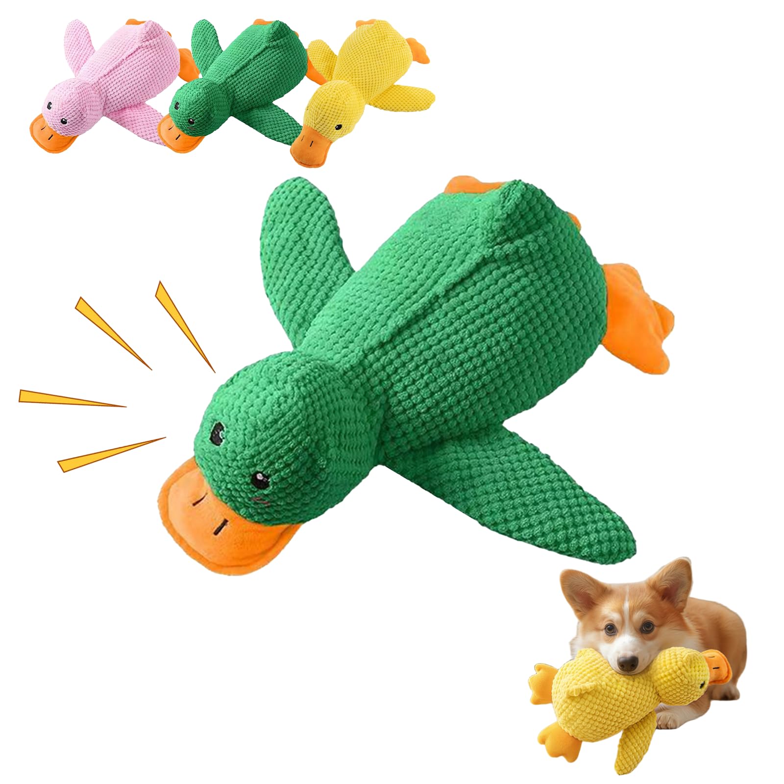 YSINOBEAR Calming Duck,Speedy Panther Plush Dog Toy for Large Dogs,Stuffed Calmings Pillow With Quack Sound,Duck Squeaky Dog Toys, Soft Puppy Toy for Small Medium Large Dogs (Pink, S) — image 1