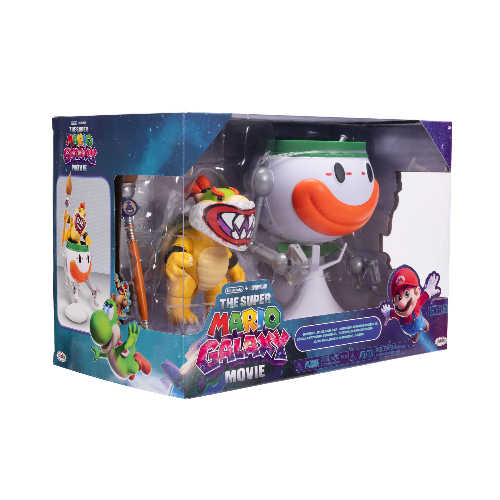 Der Super Mario Galaxy Movie – 13 cm große Bowser Jr.-Figur mit Clownauto, Pinsel und Wasser-Enthüllungsaufklebern