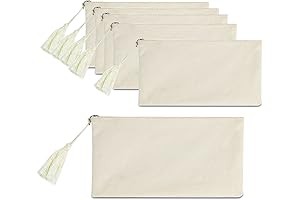 6-pack Blank DIY Canvas Makeup Bags