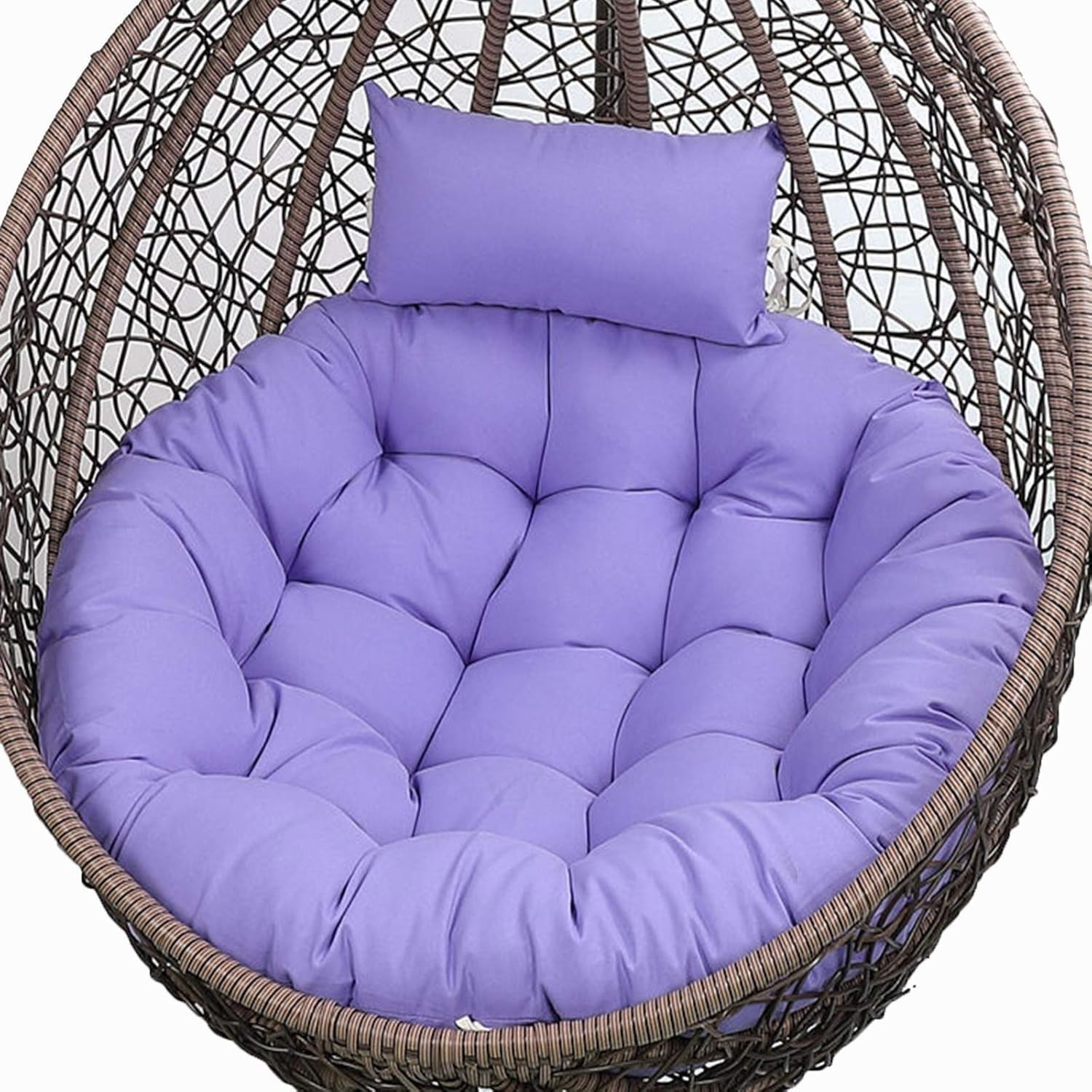 ERTsrhFD Outdoor Cushion Replacement for Hanging Swing, Thicken Round Hammock Chair Only, Washable Cushions(Purple)