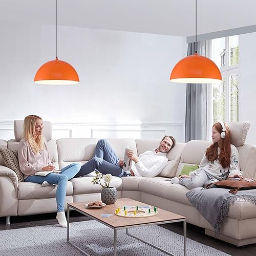 Miniatura 40 de Lámpara Colgante Industrial Electrochapada en Oro de 11.8 pulgadas, Paquete de 2, Lámparas Colgantes de Metal para Isla de Cocina, Lámpara Colgante