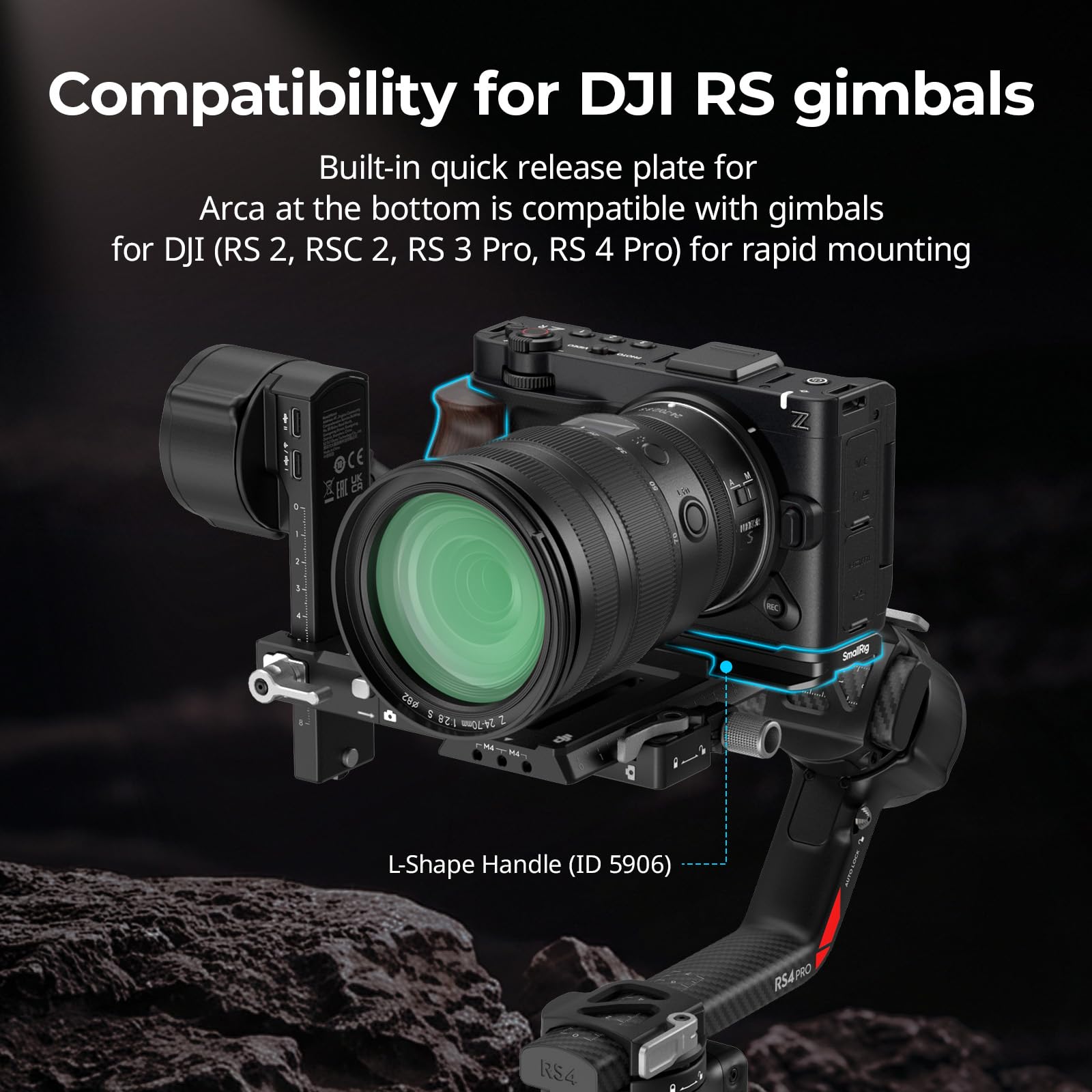 Amazon | SMALLRIG L字型ハンドル Nikon ZR用 人間工学に基づいた木製