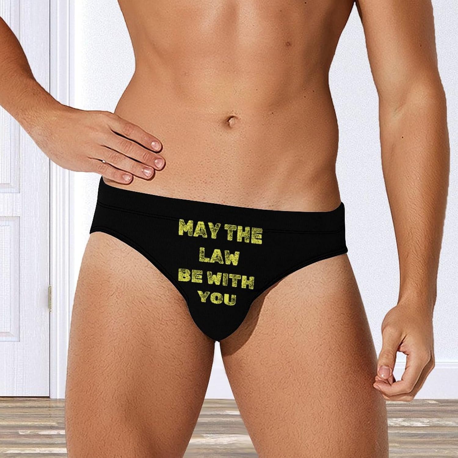 May The Law Be with You Men's Swimwear Bikini Swimming Briefs Stretchy Swimsuits Board Surf Shorts Trunks