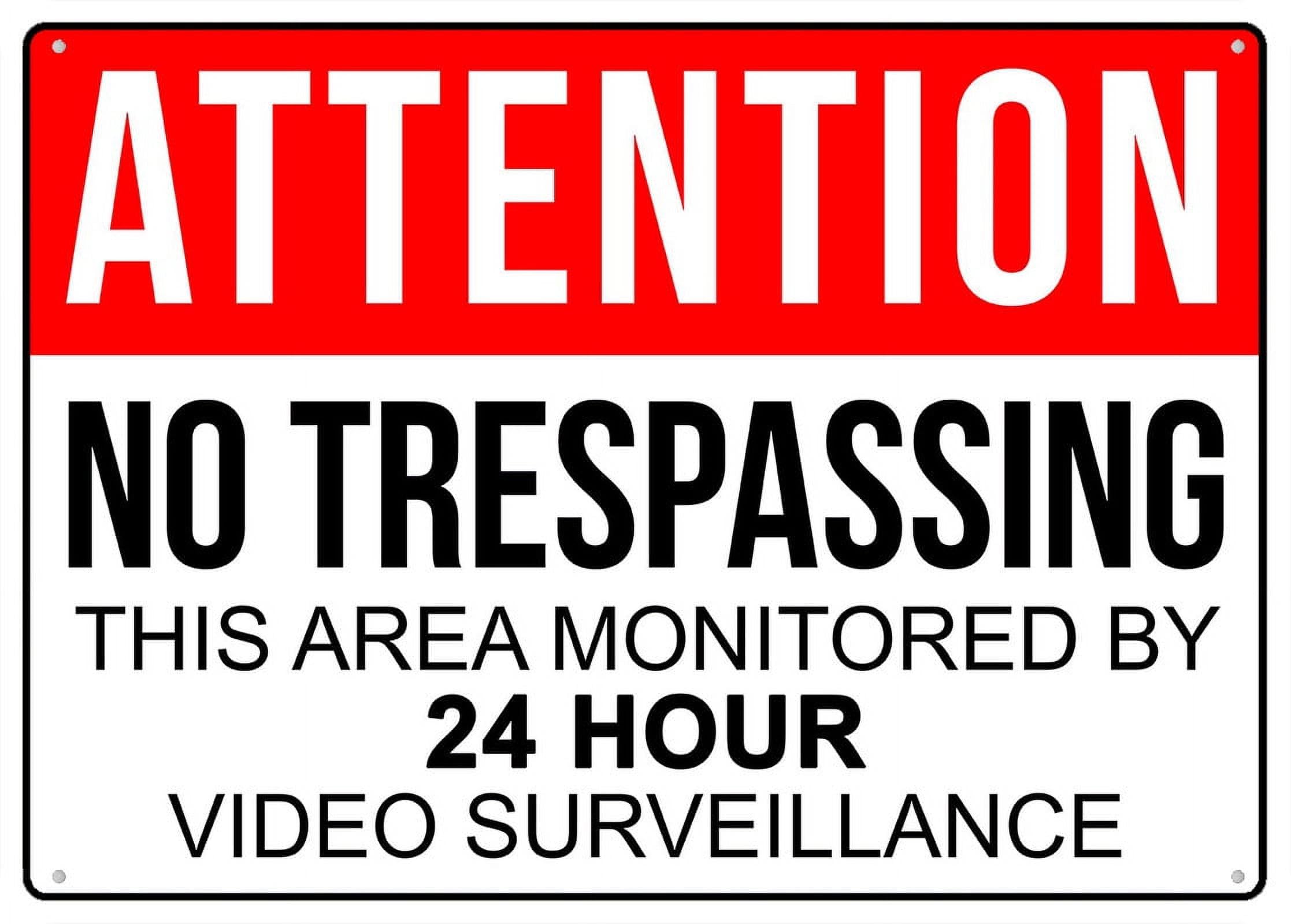 Peiyeety A10 No Trespassing Sign 12X8 Inch Metal Signs Aluminum Sign Pre-Drilled Holes For Easy Mounting Indoor Or Outdoor Use For Fence Door Or Gate