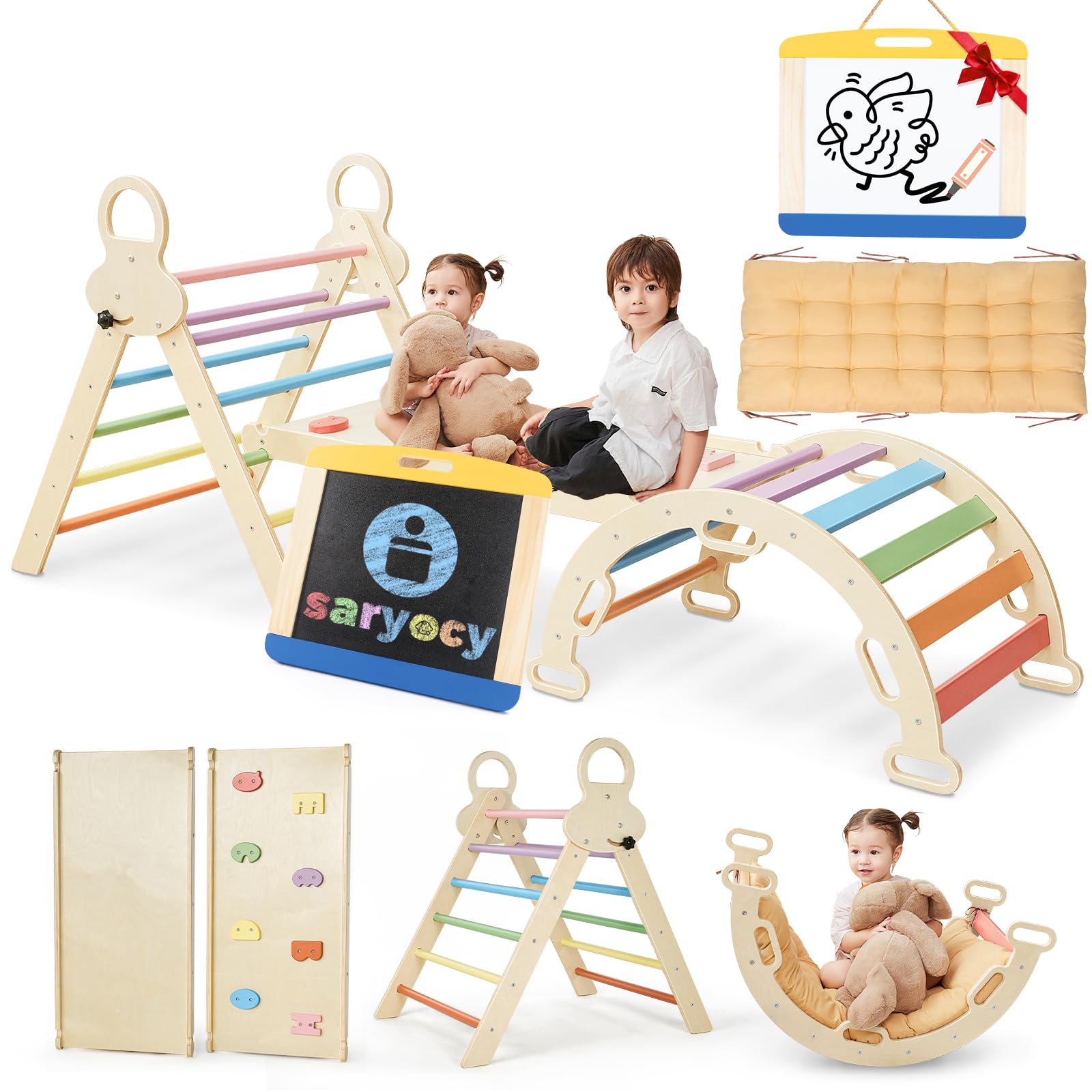 playdesign 3REE OVER Z グレー L Amazon.com: VBABY Pikler Triangle Set 9 in 1, Toddler