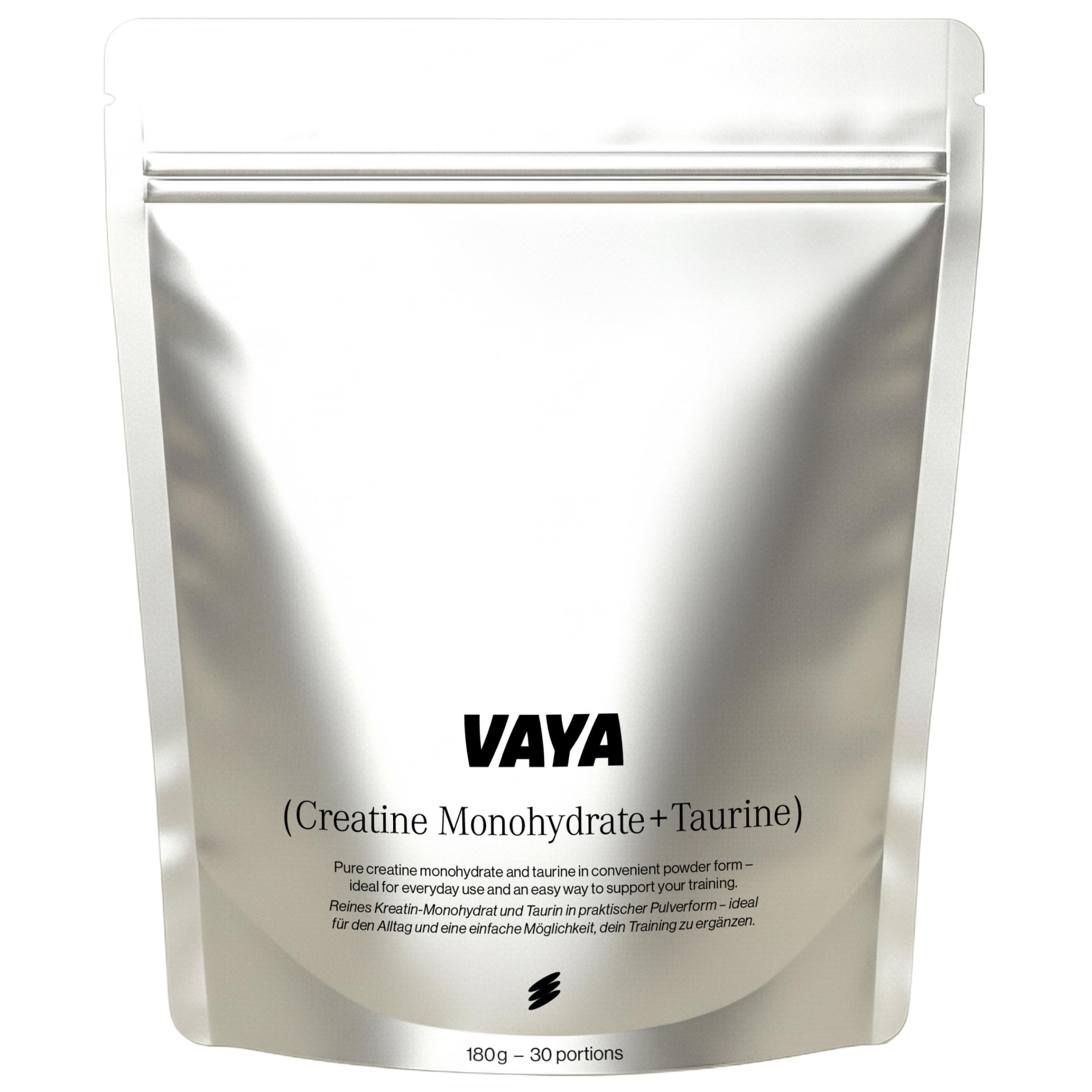 VAYA® Creatin Monohydrat + Taurin Pulver - Das Original - 5000 mg Kreatin & 1000 mg Taurin pro Portion - Geschmacksneutral & sofort löslich - Vegan, ohne Zucker - 3x 180 g (90 Portionen)