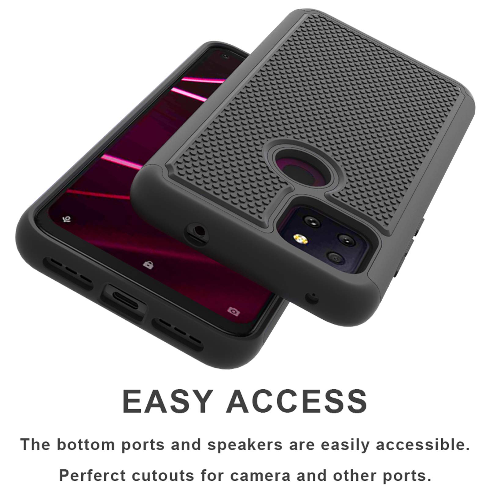 Revvl Case Revvl 5g Accessories Asuwish Compatible With T-Mobile Revvl 5G  Case Tempered Glass Screen