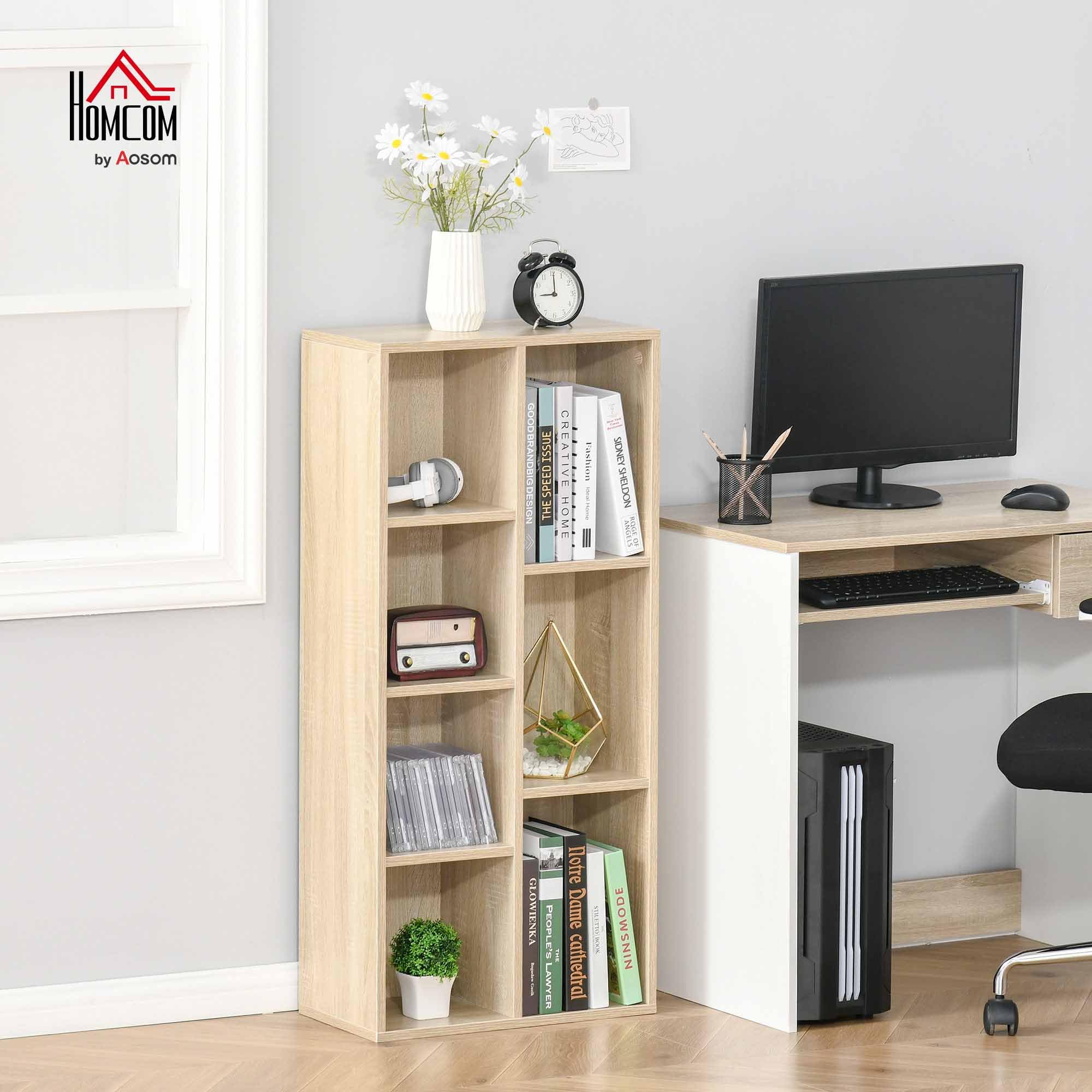 HOMCOM Bibliothèque Meuble de Rangement 50l x 24P x 106H cm Bois Naturel