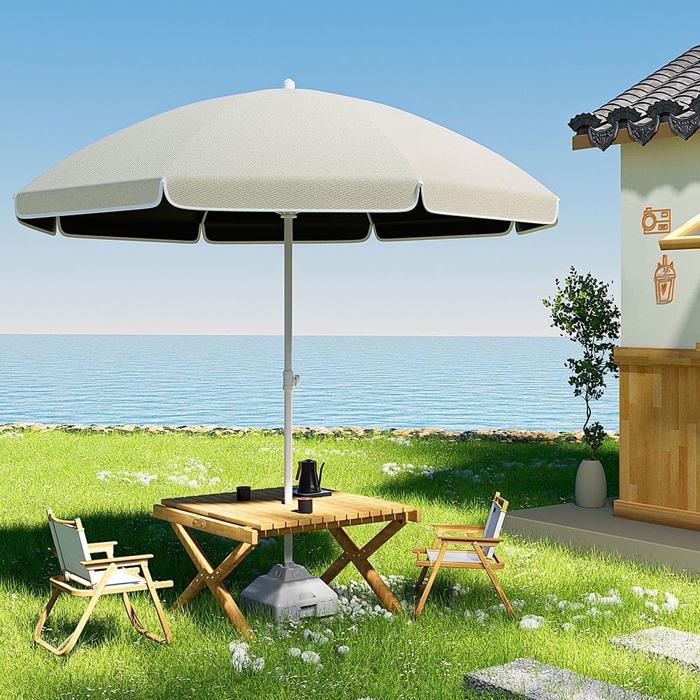 Parasol tarasowy chroniący przed promieniowaniem UV, okrągły, z regulacją wysokości, ochrona przed promieniowaniem UV, do ogrodu, na podwórko, plażę