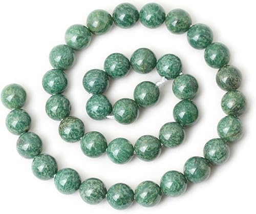 Miniatura 2 de 35 cuentas redondas sueltas de jade africano natural de 0.394 pulgadas (0.394 in) para hacer joyas y manualidades, 1 cuerda de 15 pulgadas