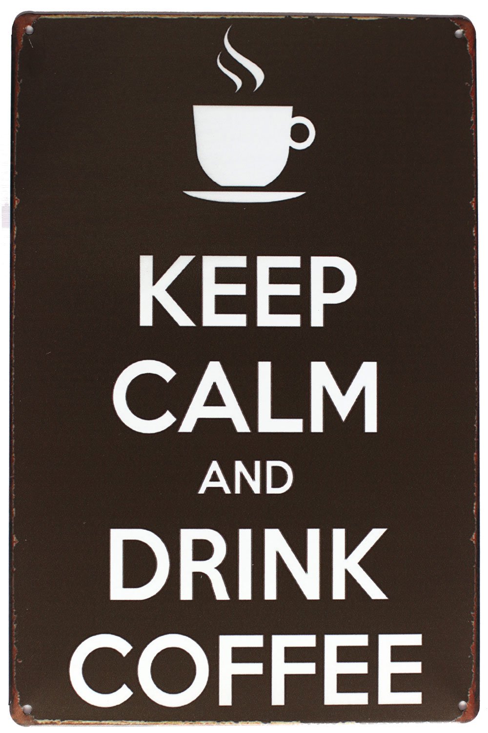Hioni Metallic Keep Calm And Drink Coffee, Metal Sign Poster Sign Vintage Art Decor For Bar Cafe Pub