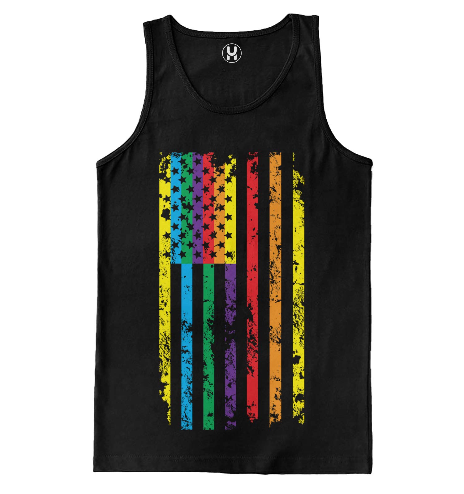 Big Rainbow American Flag - Gay Pride LGBTQ Men's Tank Top