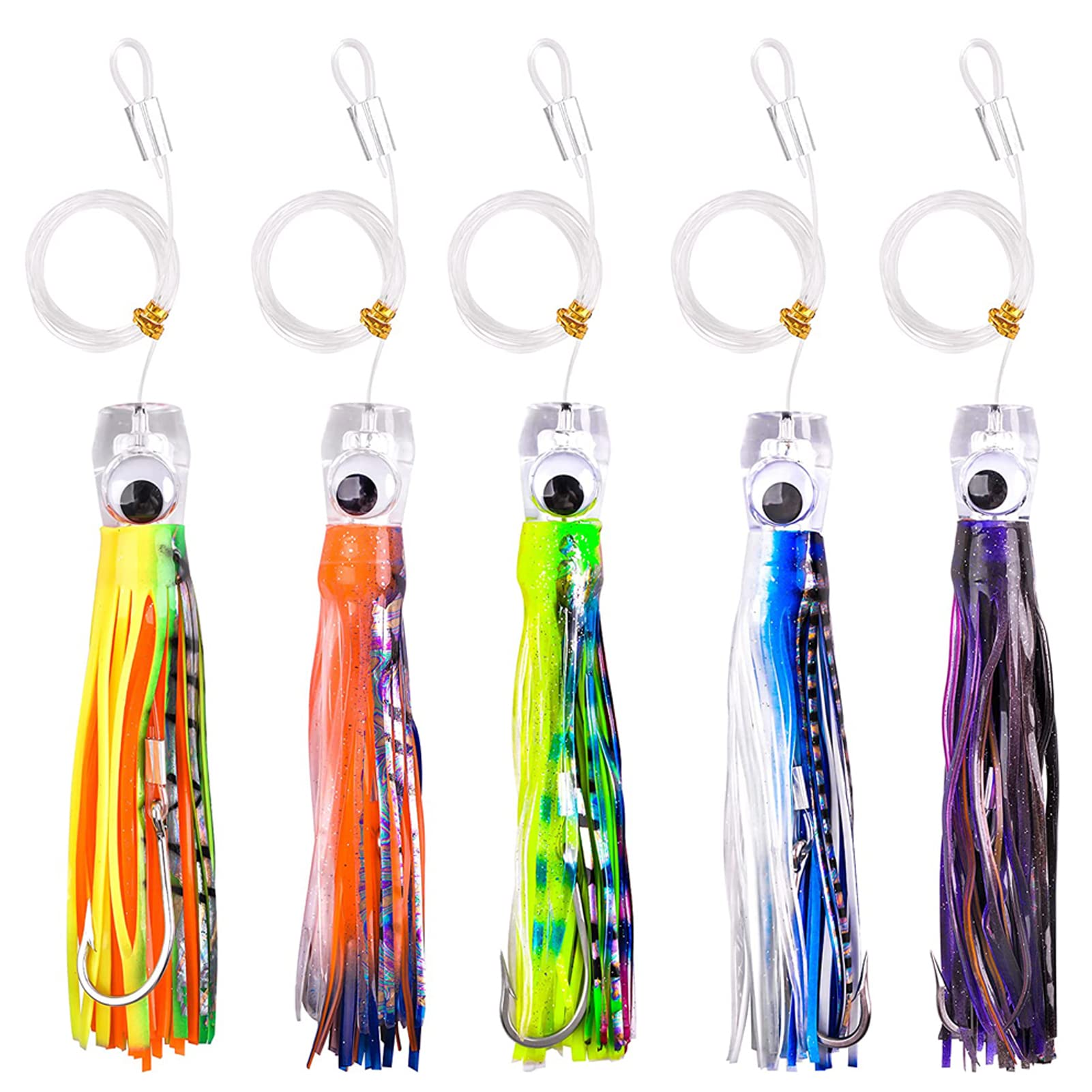 Leurre Peche avec 170cm Corde en Nylon 23cm/96g Appât de Traîne Leurre Bionique Souple Leurre Pieuvre