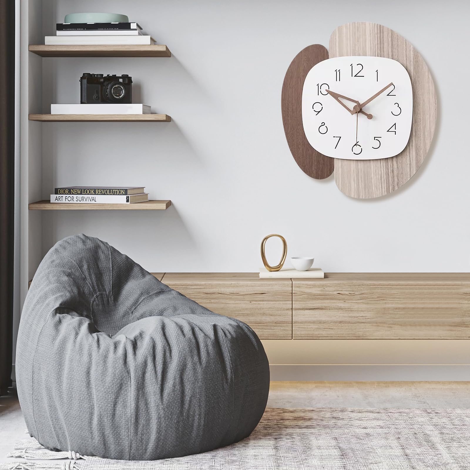 Ergocar Reloj de Pared Artístico, Moderno para Decoración del Hogar, Fuente de Alimentación por Batería