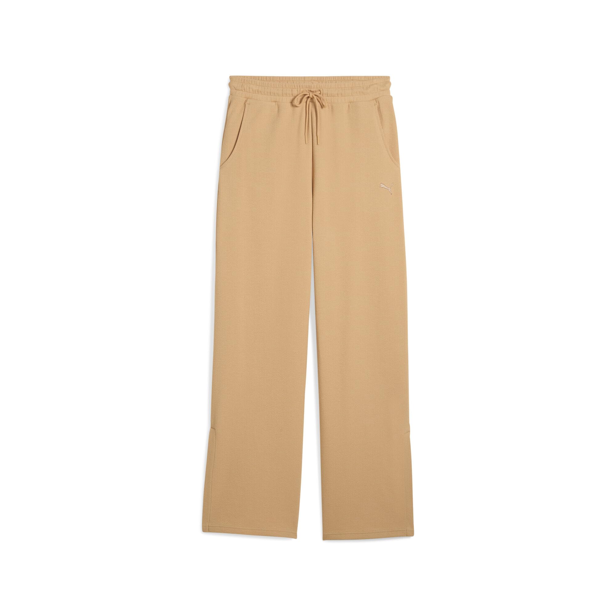 PUMA Pantalones Rectos de Tiro Alto Her Comfort Mujer M, Warm Beige Brown