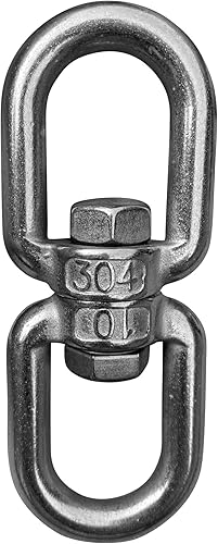 Miniatura 3 de M&M Sales Enterprises Columpio giratorio de acero inoxidable, acero inoxidable 304 resistente a la corrosión de 360 grados, accesorio de columpio