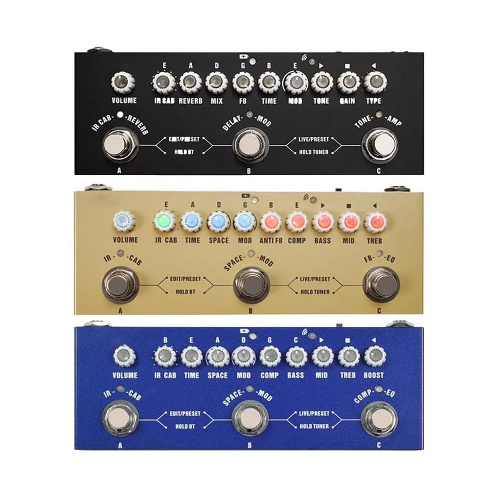 Il Versatile Pedale Effetti Per Chitarra Acustica/basso Viene Fornito Con Accessori Colorati(Black)