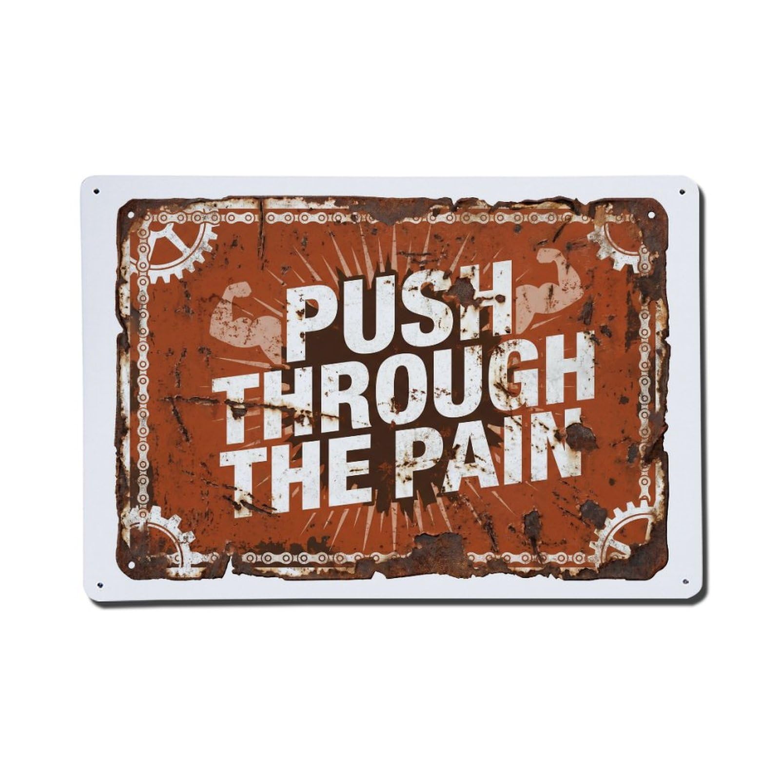 Strength Gym Retro Motivational Slogans Metal Tin Sign Plaque Wall Decor for Cafe, Club Bar, Office, Home Garden Metal Poster 8x12Inch
