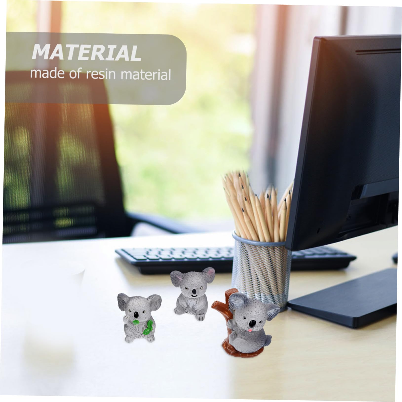 7 Figurines Mini Koala – Déco Gâteau, Bonzaï, Jardin Féérique – Résine Peinte à La Main