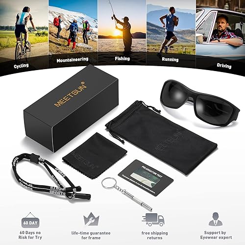 Miniatura 7 de MEETSUN Sports Polarized Sunglasses for Men Women Driving Fishing Cycling Golf Sun Glasses UV Protection