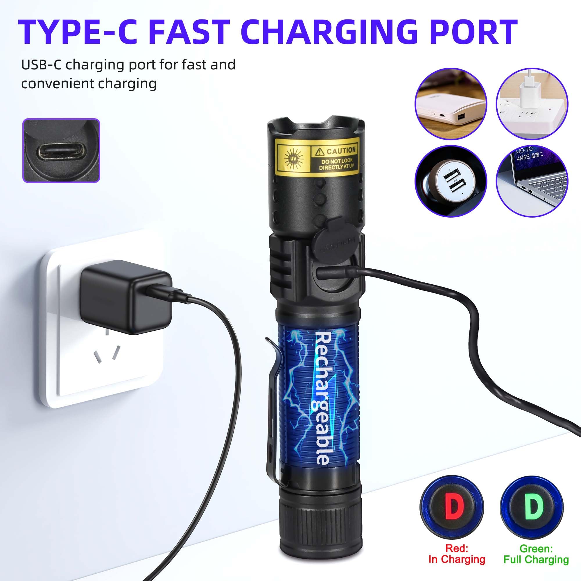 Amazon.co.jp : WMCODMW UV懐中電灯 ブラックライト 365nm、ミニ