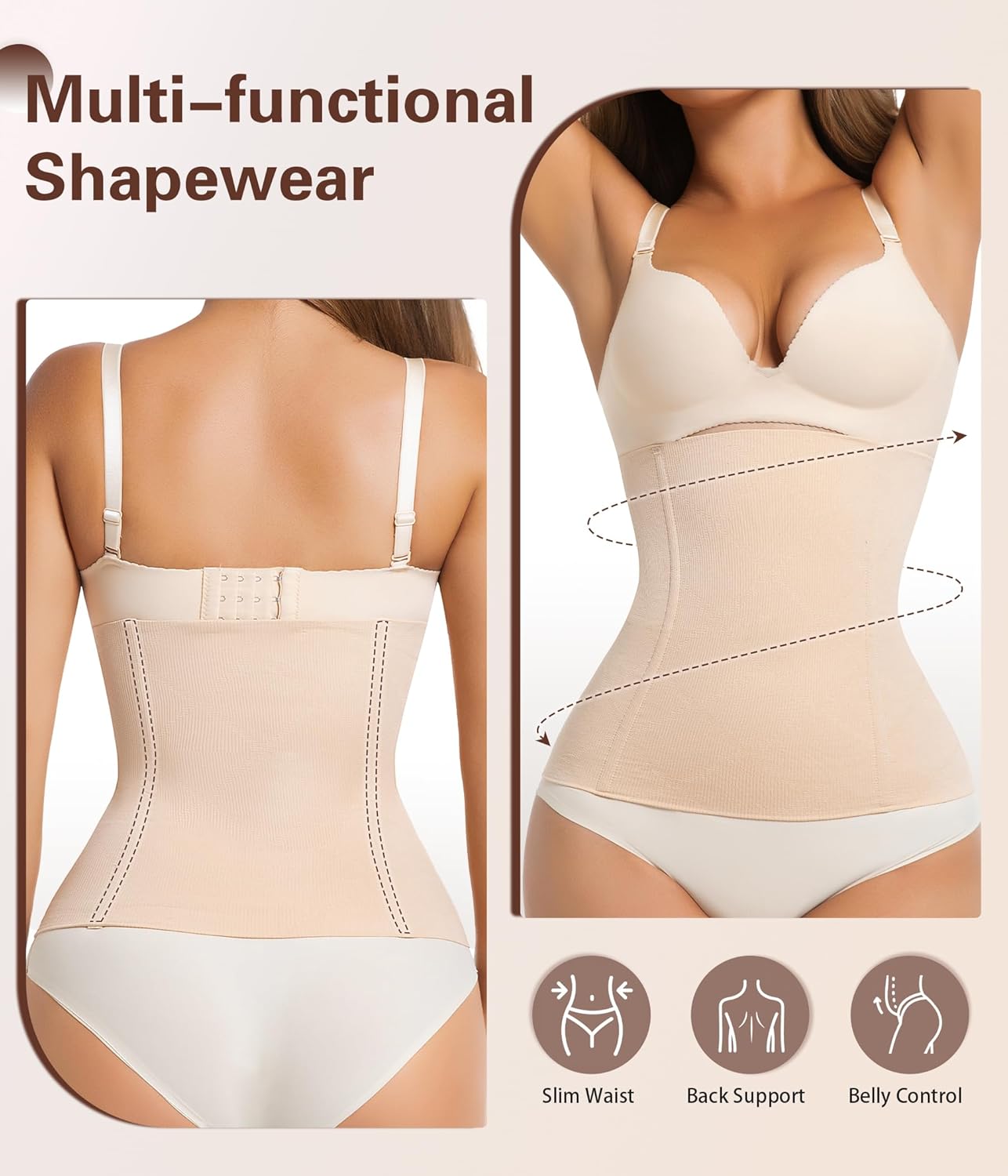 sellto Waist Trainer for Women Tummy Control Postpartum Recovery Belt Waist Cincher Body Shaper - Image 3