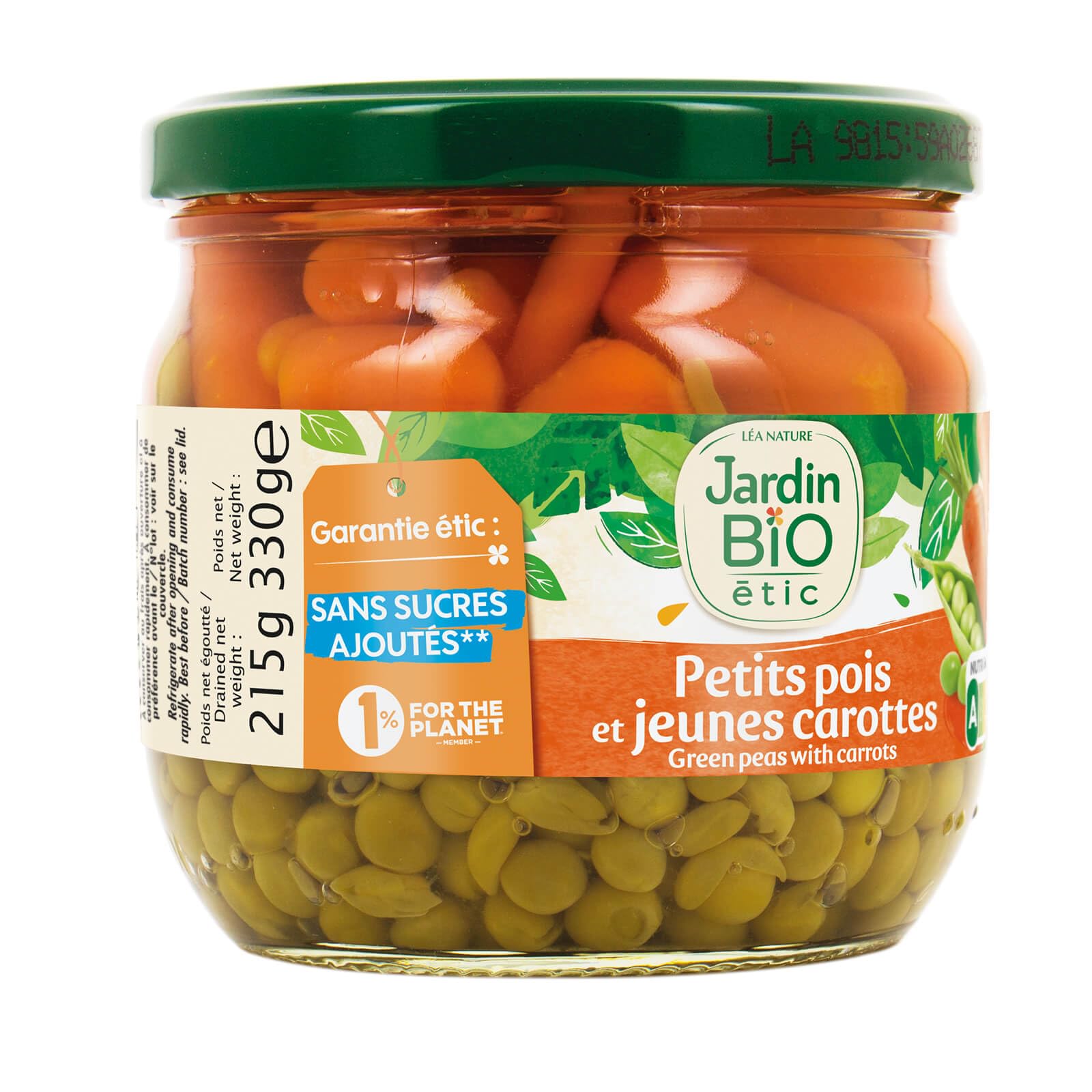 Jardin Bio Petits Pois Carottes 330 g