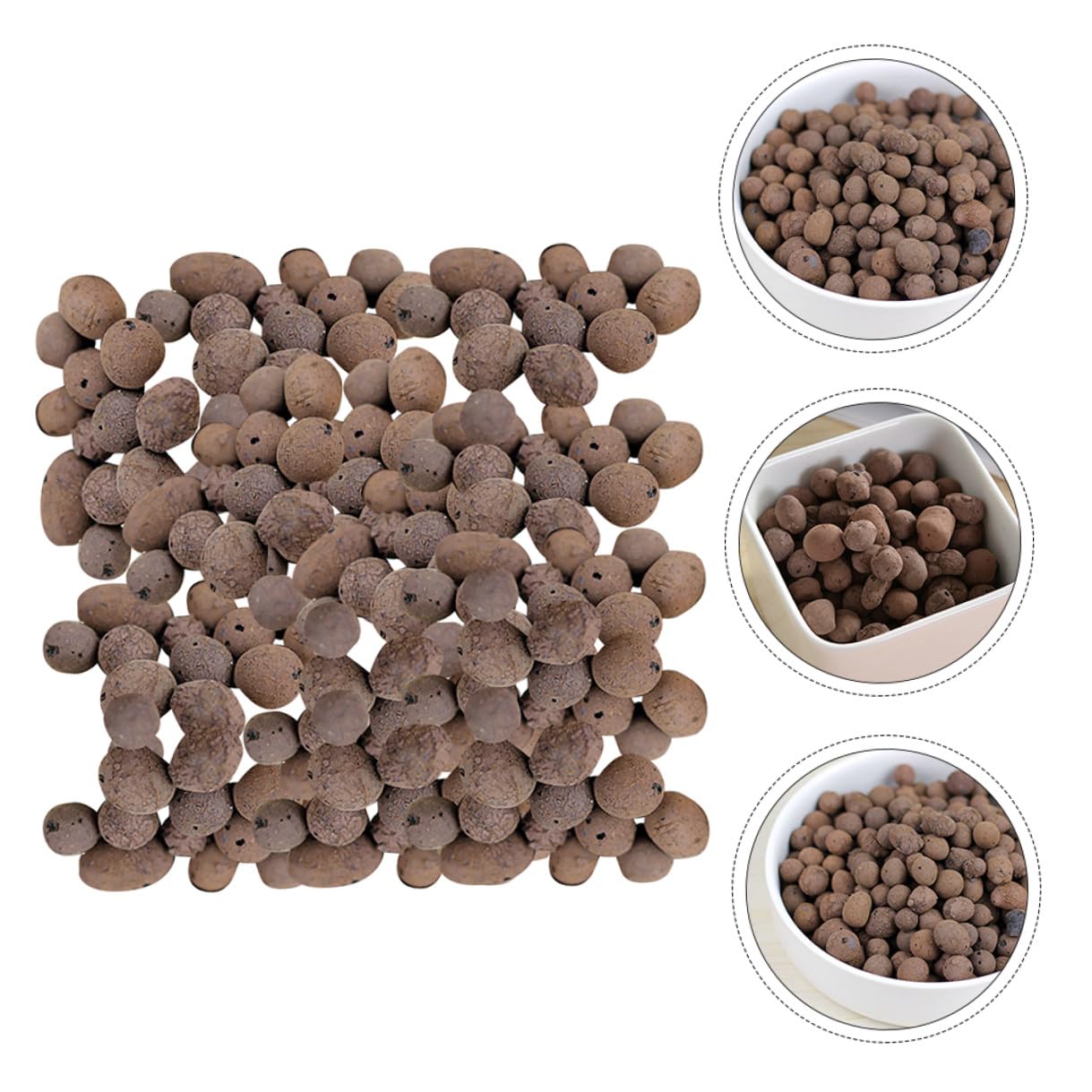 Cerámica Triturada para Jardinería 1 Kg Paquete Bolas de Ceramsita Transpirables 05-1 CM Guijarros de Arcilla para Drenaje y Retención de Agua Suelo para Macetas y Cultivo sin