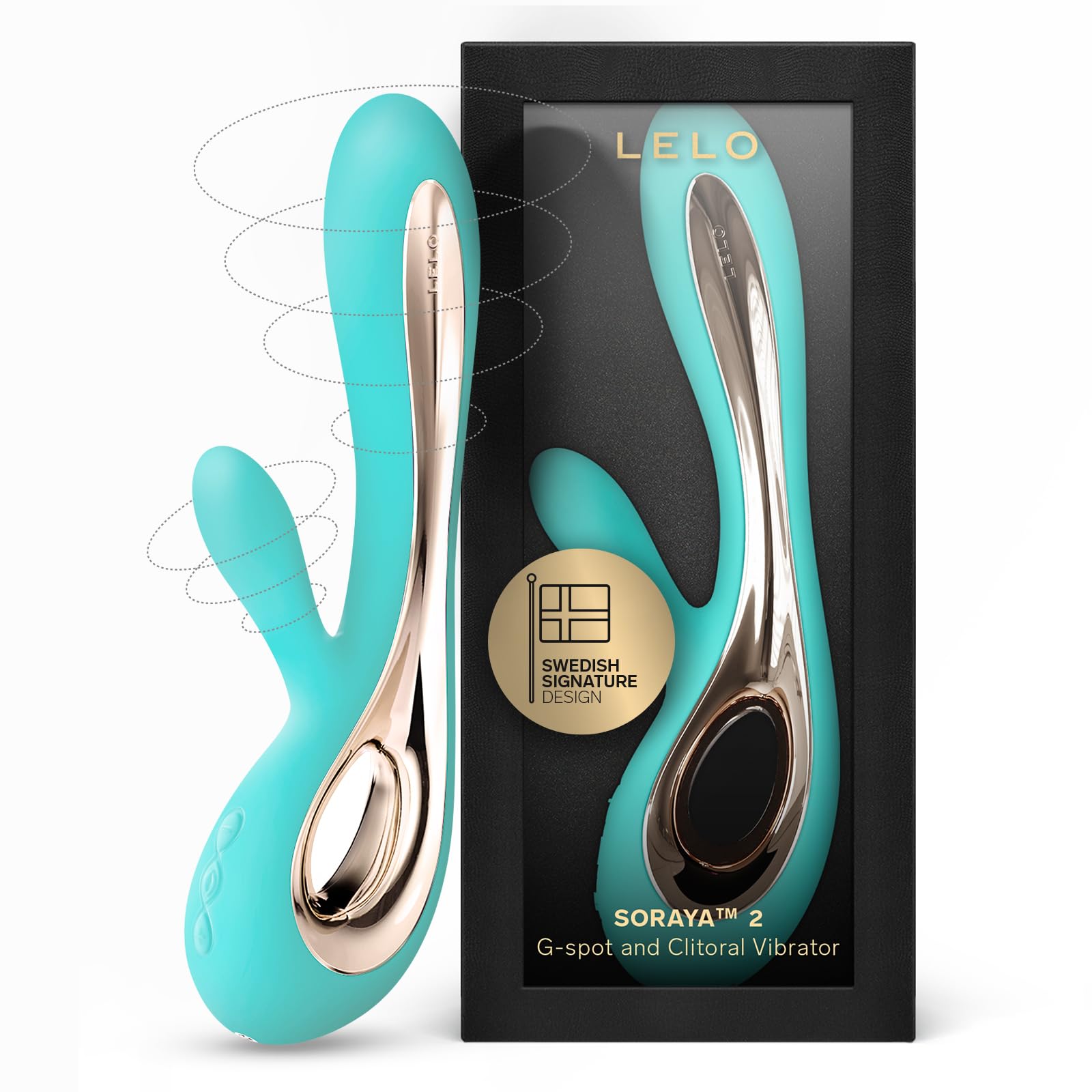 LELO SORAYA 2 Vibratore Rabbit per il Punto G e il Clitoride, Impermeabile e Wireless, Vibratore Donna con Stimolatore Clitorideo Femminile, Sex Toys per Donne, Vibratori Femminili, Aqua