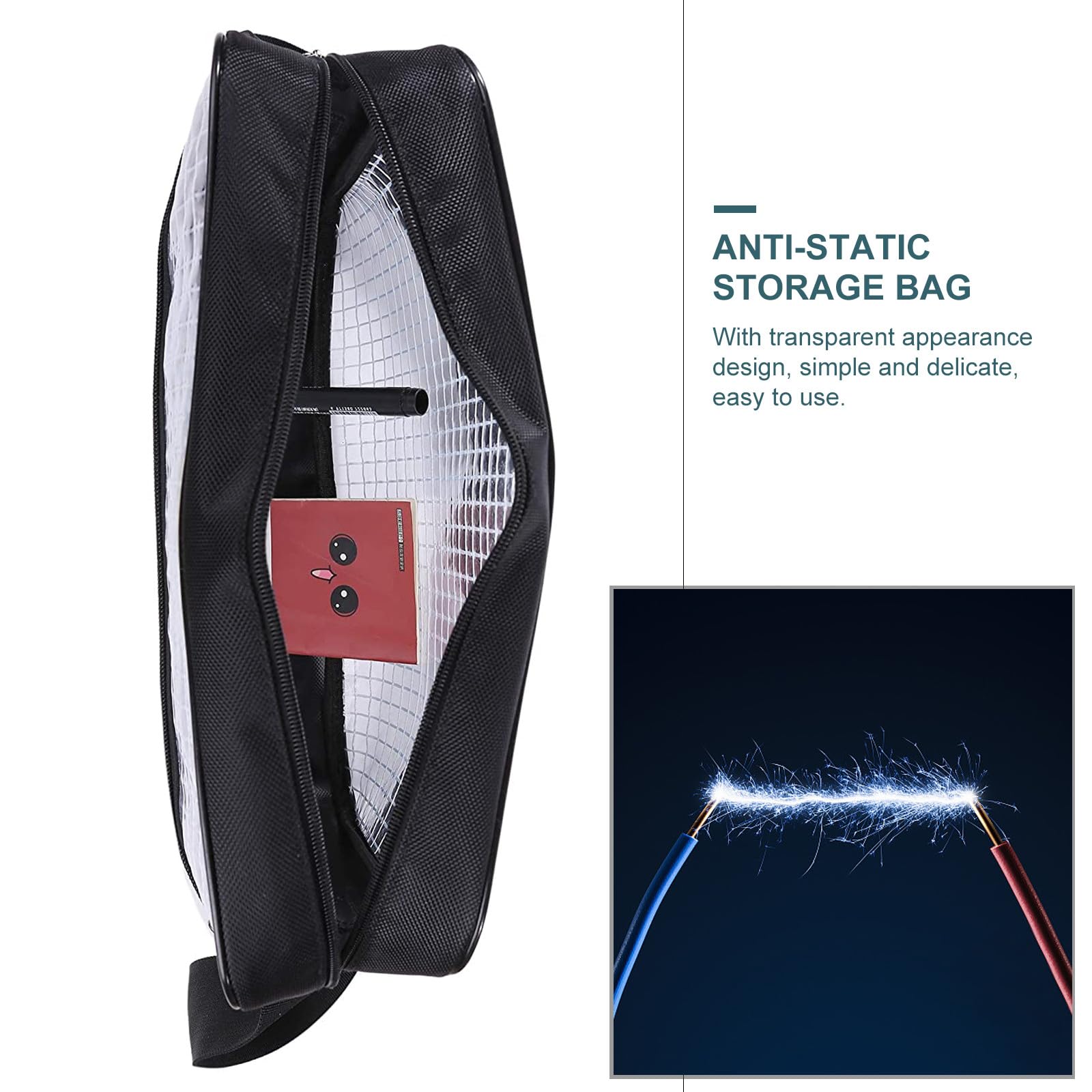 Transparente PVC Schultertasche, Große Aufbewahrungstasche Schwarz