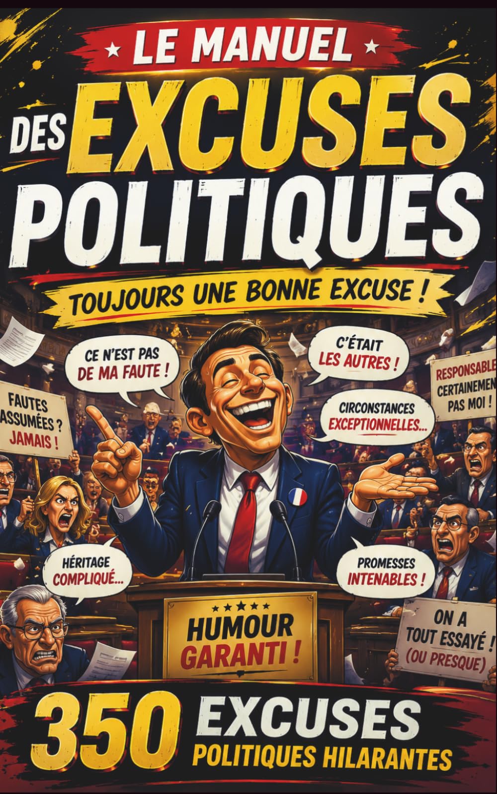 MANUEL D’EXCUSES POUR LA POLITIQUE: 350 excuses politiques (vraies ou presque) à sortir en toute occasion – le cadeau idéal pour les amateurs d’actualité et d’humour