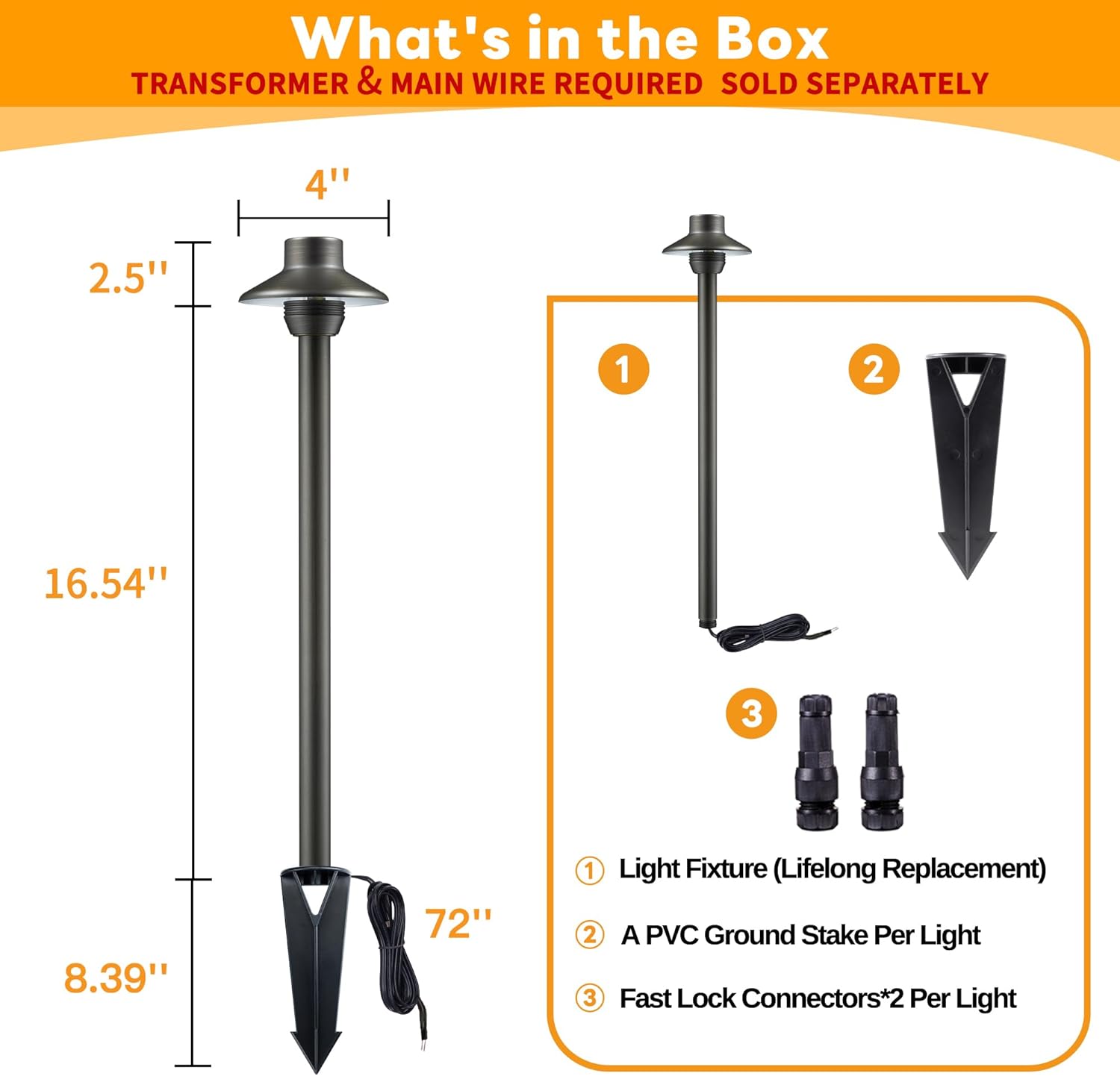 Gardenreet Landscape Path Lights Brass, 12V Low Voltage Pathway Lights Wired, Outdoor Garden Lights LED Waterproof, Mini Shade Bronze for Yard Walkway Driveway Without G4 Bulb