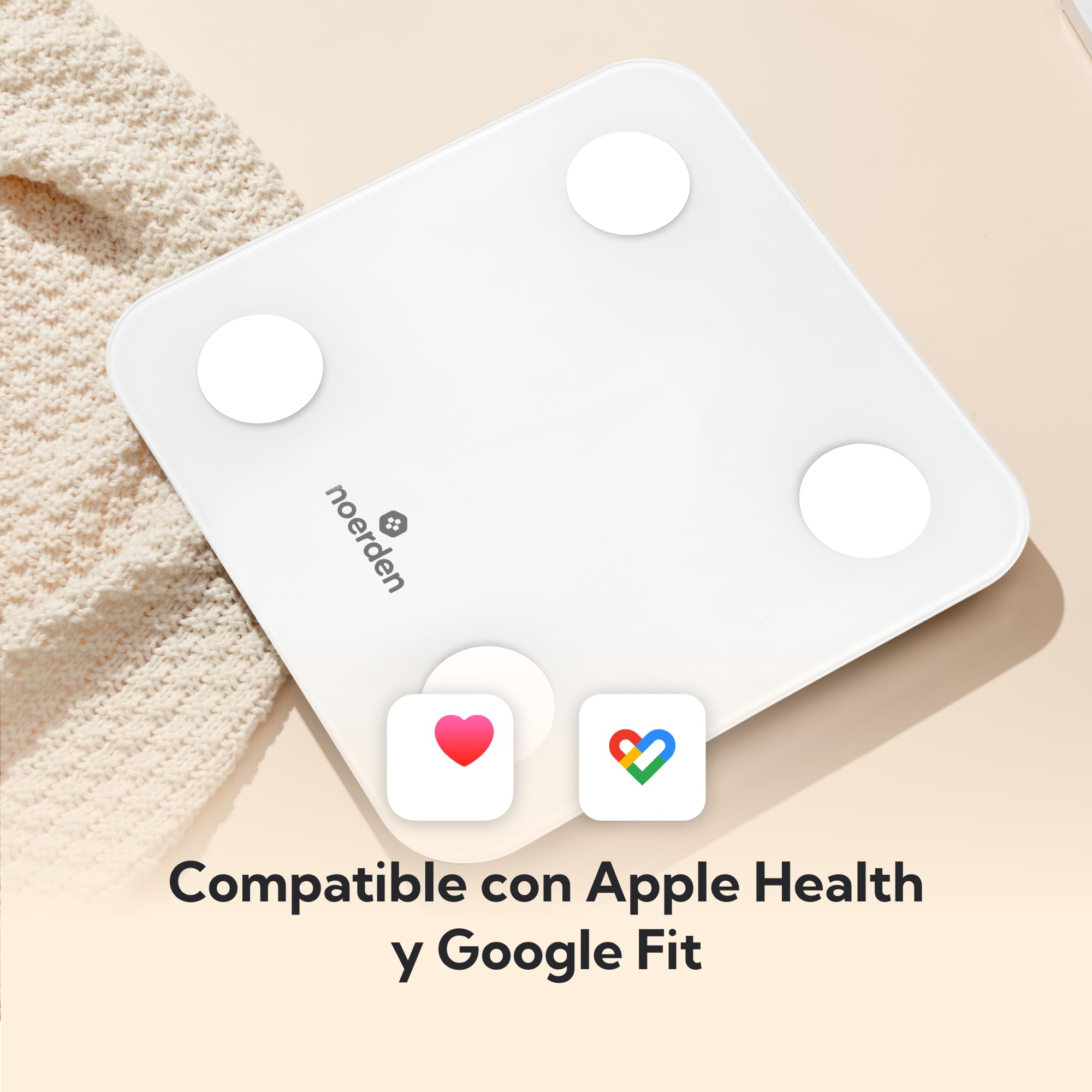 NOERDEN Minimi+ - Báscula inteligente para el cuerpo, color blanco