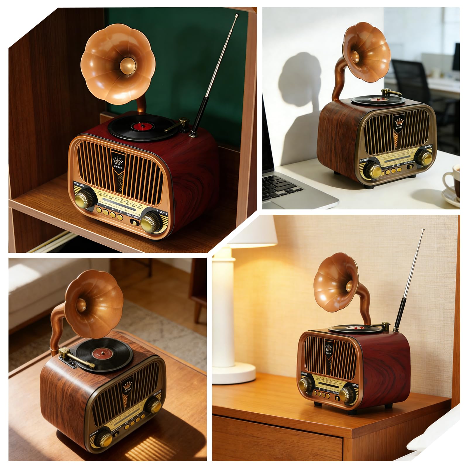 Radio rétro avec Bluetooth, petite radio nostalgique, radio Bluetooth rétro, pour randonnée, camping, cadeau, bureau, maison