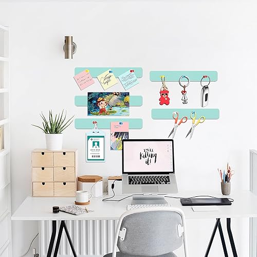 Miniatura 4 de Tablón de anuncios de fieltro para dormitorio, oficina, decoración de pared del hogar, tablero de anuncios autoadhesivo con 35 pasadores para pegar