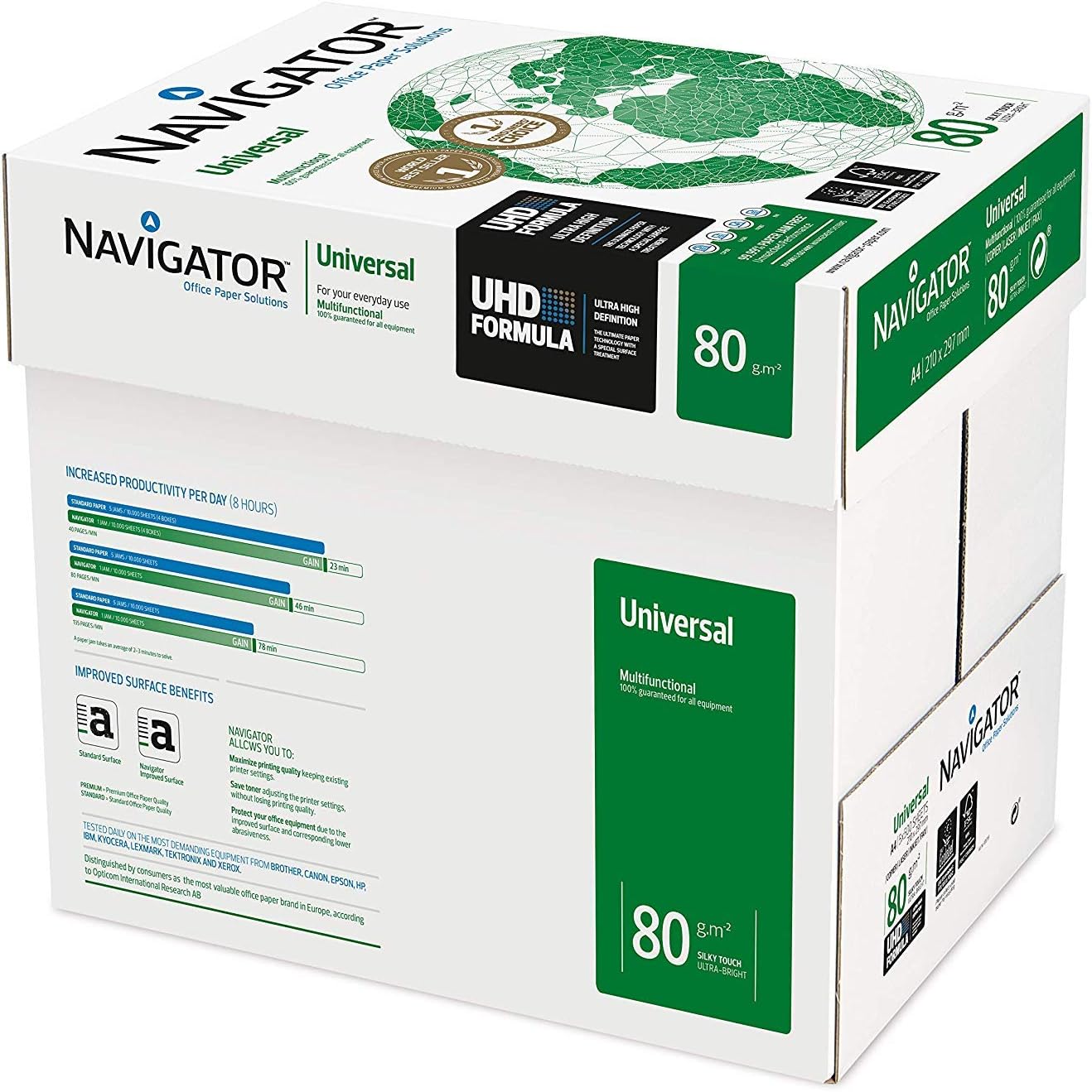 Navigator Universal A4 80gsm Paper Box of 5 Reams (5x500 Sheets