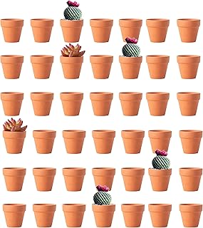 42PCSmini Terracotta pots with Drainage Holes, Succulent pots Terracotta pots for Indoor and Outdoor Plants DIY Color and Pattern pots（2.16 in）