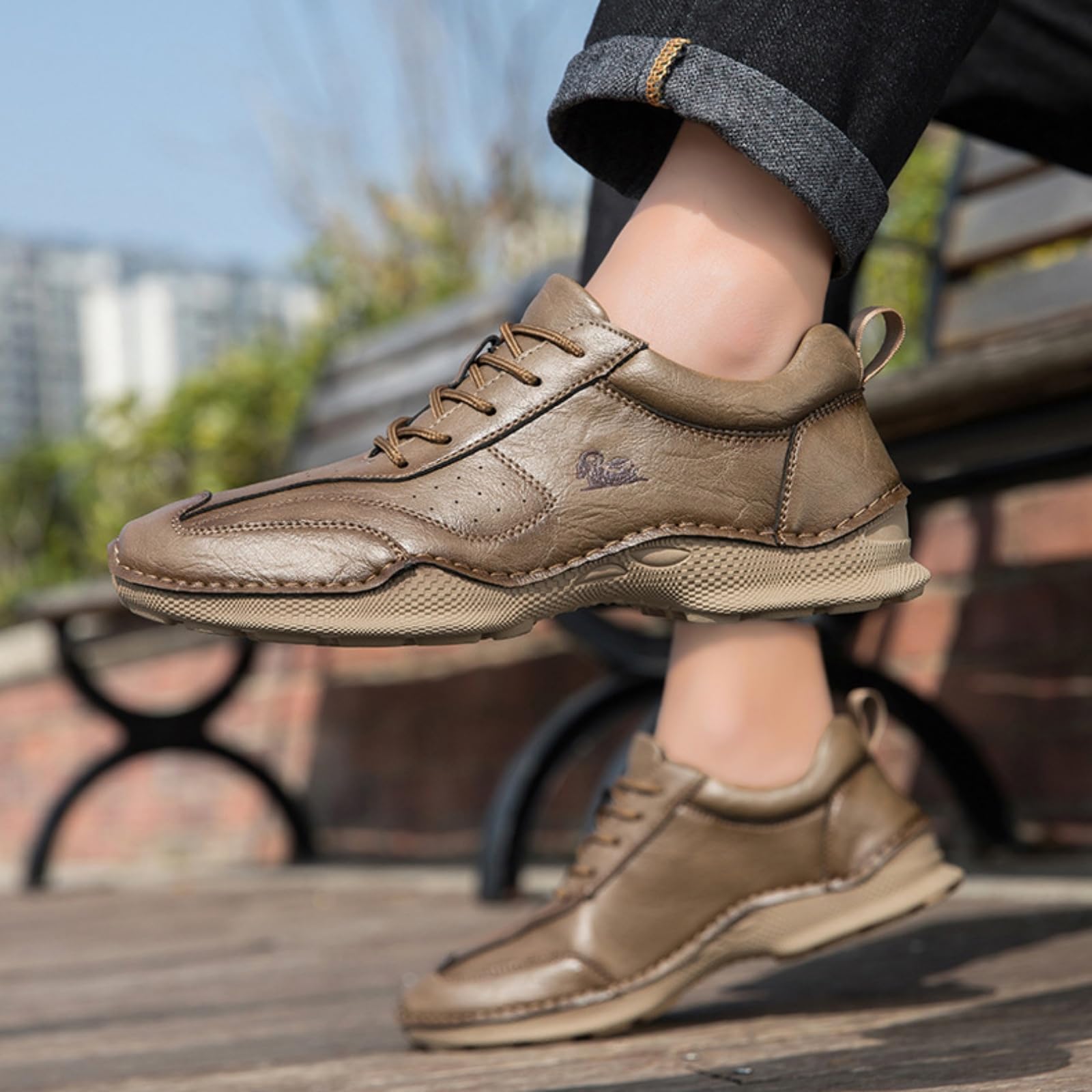 Męskie skórzane buty trekkingowe wodoodporne buty outdoorowe