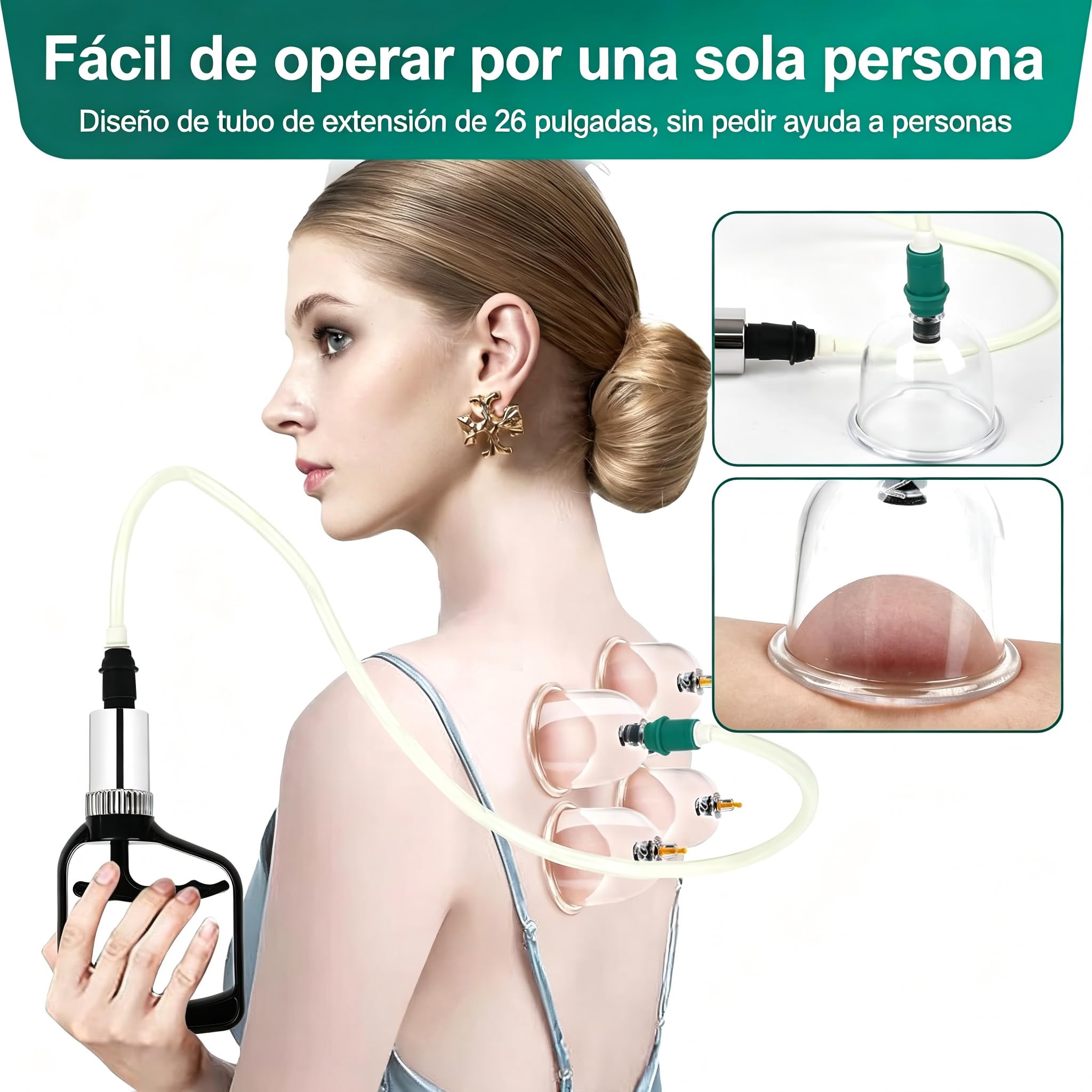 Juego de 20 ventosas para terapia de ventosas, tamaño grande V2.0, para hombres y mujeres, vasos de vacío para músculos corporales, dolor de espalda, masaje, celulitis, ventosa, juego de