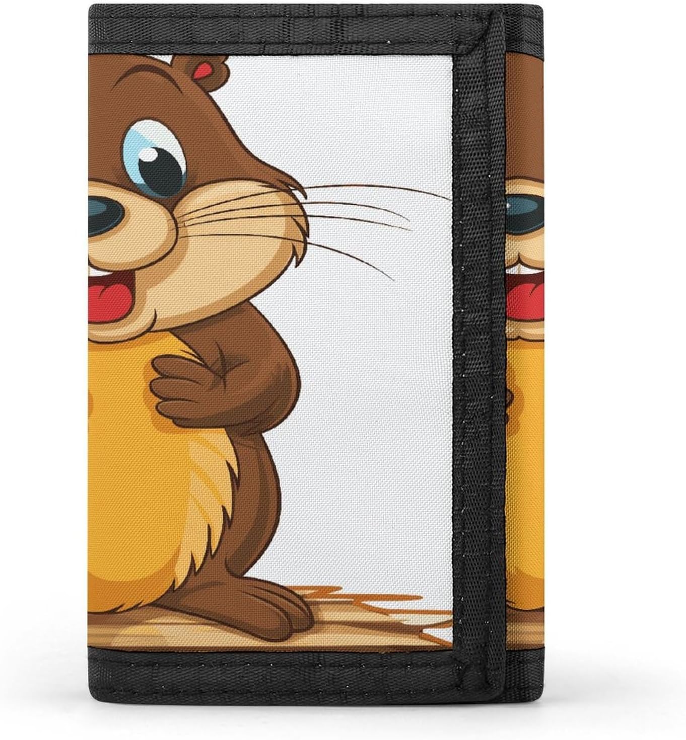 Cartoon Animated Beaver Trifold Wallet Coin Purse