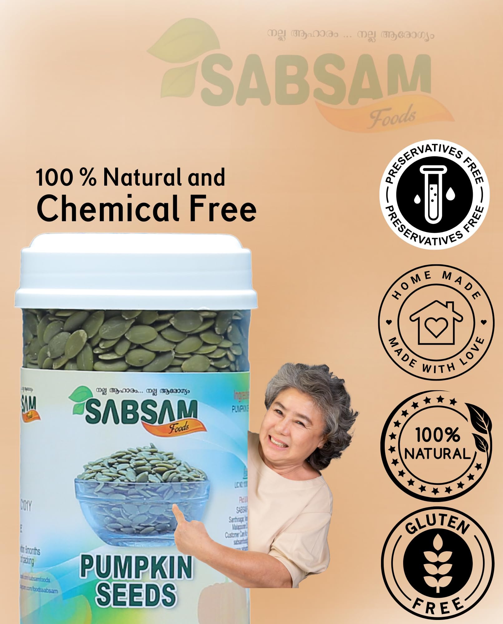 SABSAM FOODS PUMPKIN SEEDS|FRESH AND NUTRIENT-PACKED SNACKS PACK OFF 500gm 1