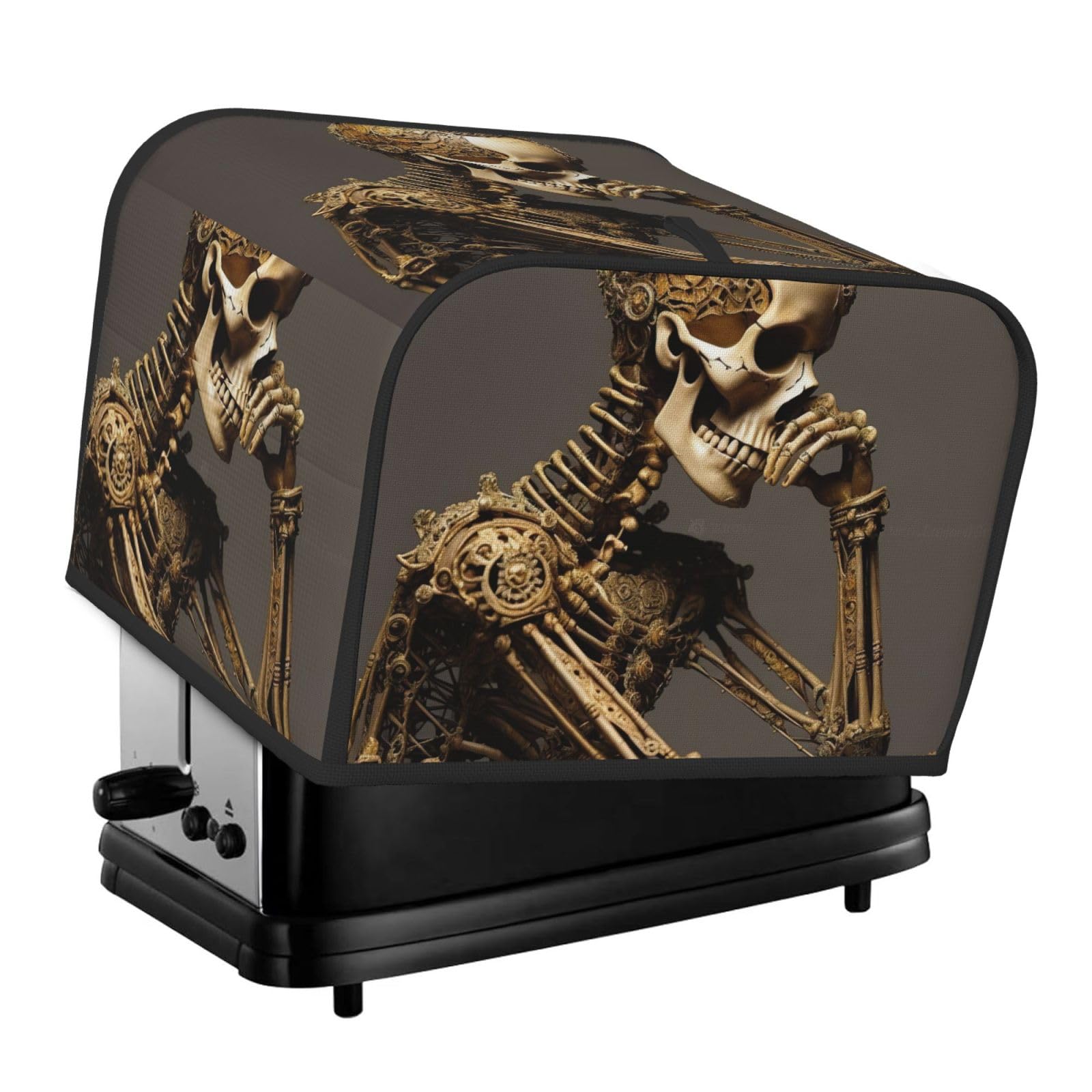 Interesting Skeleton Print 4 Slice Toaster Cover Toasters Dustproof Heat Resistant Kitchen Appliance Protector