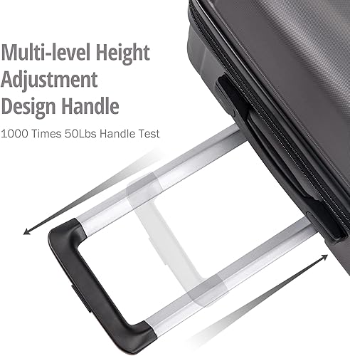 Miniatura 6 de Merax Juegos de 3 piezas expandibles con cerradura TSA, equipaje rígido ligero con ruedas giratorias, Negro 2 Piezas (2024), Juego de equipaje