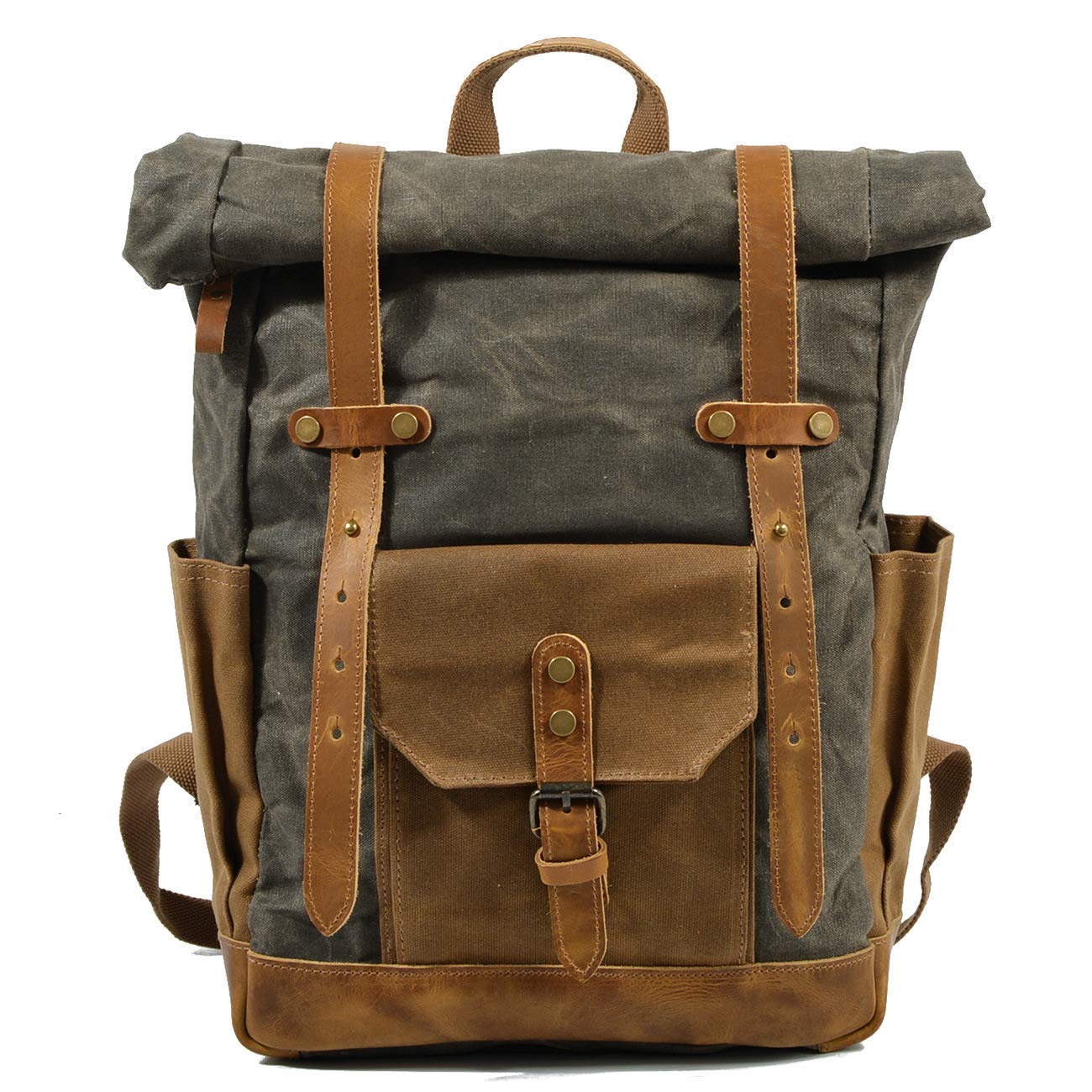 Zaino Per Computer Vintage In Tela Cerata Per Donna/Uomo Zaino Per Escursionismo All'aperto Retro Satchel Bookbag