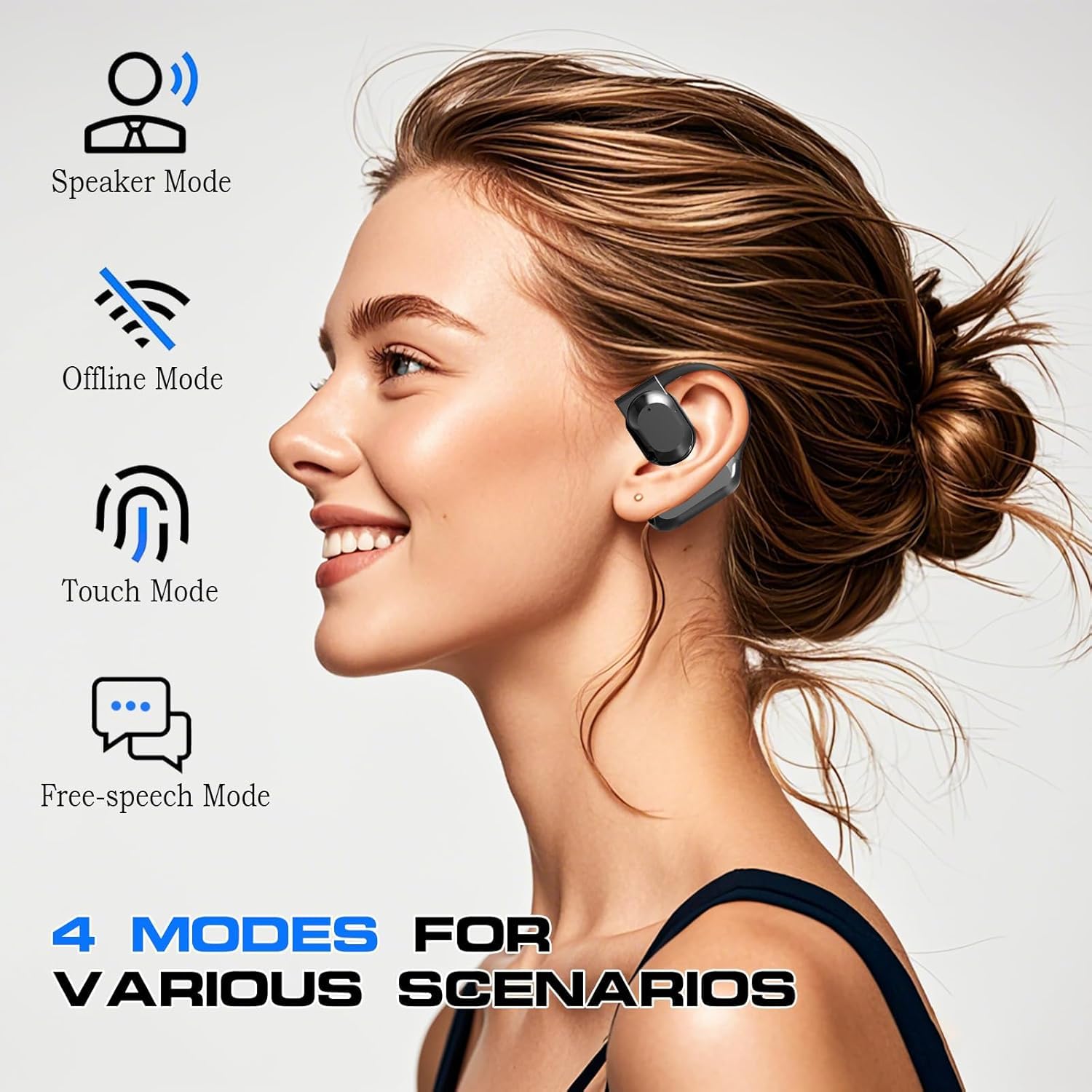 Ai traduisant les écouteurs，écouteurs De Traduction En Temps Réel 2025 ，De Traduction écouteurs De Traducteur Pour Android Ios, Pods De Traduction 144 Langues Pour Ios Et Android (Noir + Or)