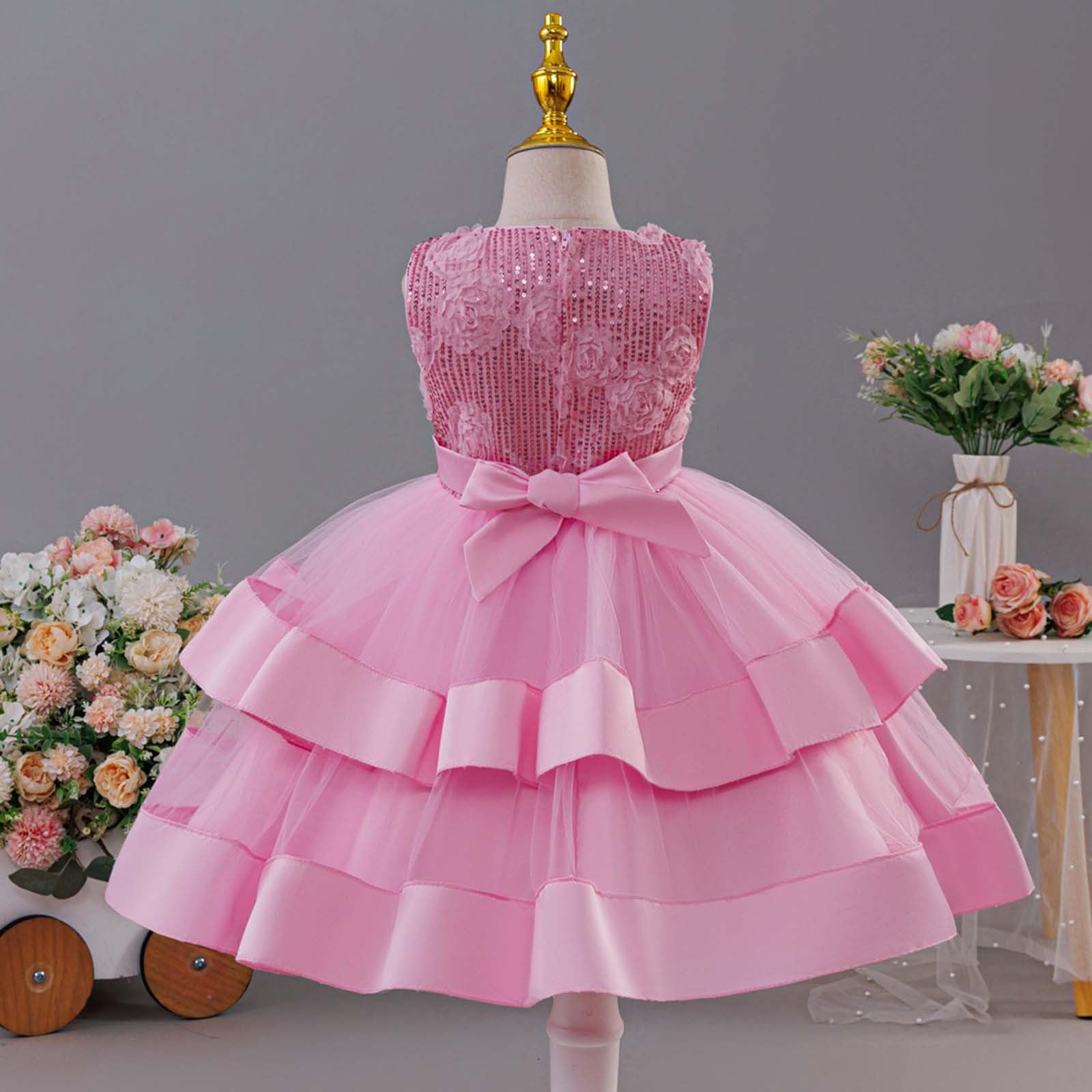 Genérico Tutu Ballet Niña Tutu Niña Falda Fin de Semana Casual Vestido De Gala con Falda Acampanada Y Capas, Tutú Suave Ideal para Eventos Formales E Invitaciones Especiales