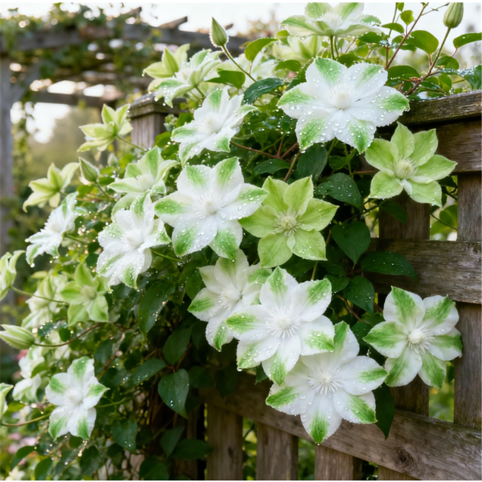 A Must-Have for Garden Walls! Clematis Climbs Rapidly + Amazing Blooms/Bare Roots Hardy, Professional for Beautiful Indoor Displays-15 Roots-J