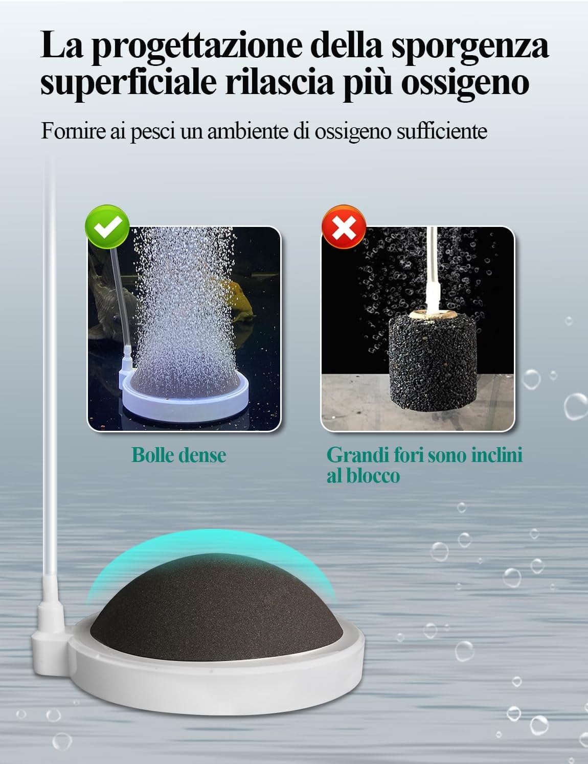 boxtech Pietra ad Aria per Acquario Nano, Ultra Alto Ossigeno Disciolto Pietra Porosa, Diffusore di Ossigeno Ultra Silenzioso per Acquari (50mm)