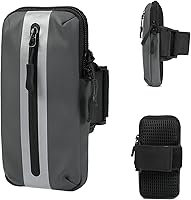 Vista 13 de Bandas de brazo de teléfono para correr, brazalete para teléfono celular para ejercicio (negro)